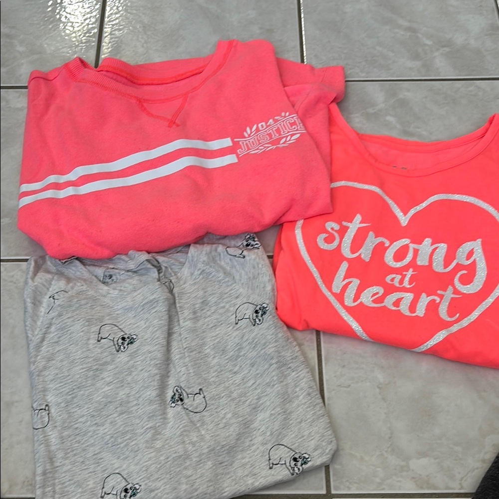 Pink and Gray Graphic Tees